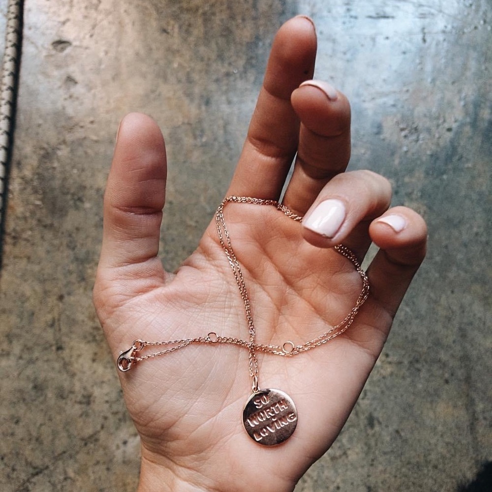 So worth loving rose gold necklace